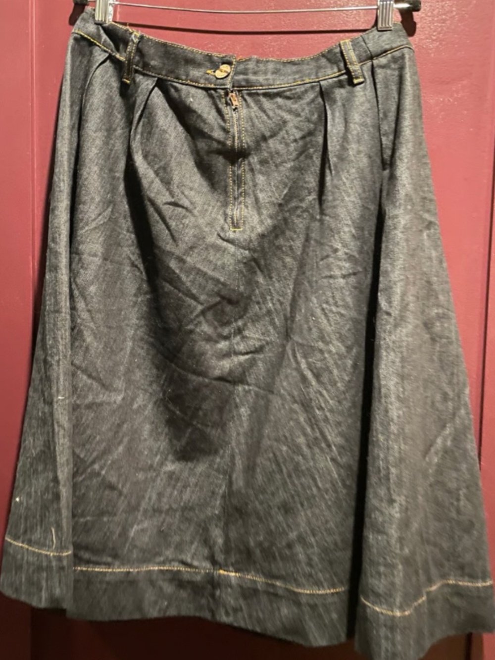 Rare! Rockabilly denim 100% cotton skirt fit & flare
